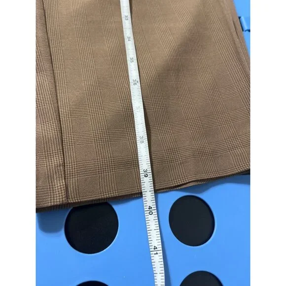 Athleta Skyline Plaid Pant II NEW Tie Waist Brown Work To Weekend Trouser 16
